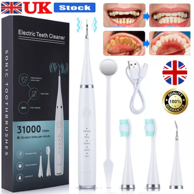 Electric Sonic Dental Scaler Tooth Cleaner Teeth Calculus Plaque Stains Remover