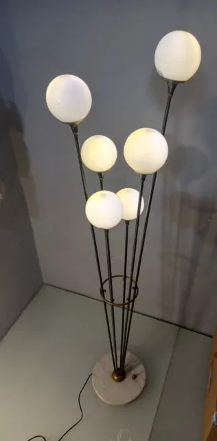 piantana design anni 50 mod alberello stilnovo in ferro ottone e sfere vetro