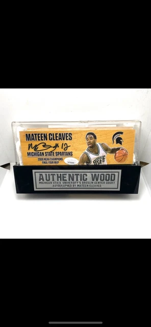 Mateen  Cleaves Auto Michigan State Spartans Brislin Center Floor Cut/w COA &JSA