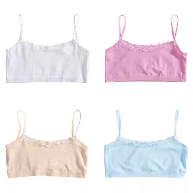 Solid Color Lace Cotton Young Girls Tube Top Bra Wrapped Bras Sling Vest