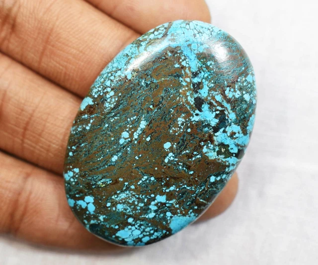 77.20 Ct Natural Arizona Morenci Blue Turquoise Cabochon Certified Gemstone