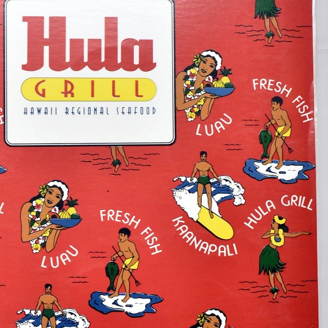 1990S HULA GRILL Seafood Restaurant Menu Kaanapali Beach Resort Luau ...