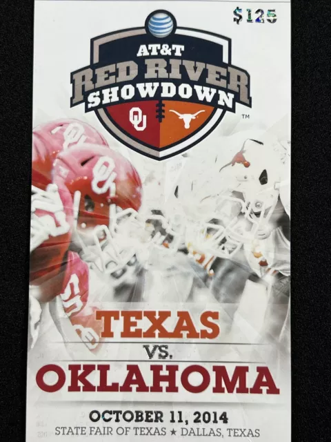 2014 Oklahoma Sooners Texas Longhorns Ticket Stub Cotton Bowl Dallas OU 31 UT 26