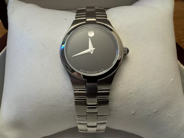MOVADO Ladies Stainless Steel Black Museum Dial Women's Watch 84 E4 1844
