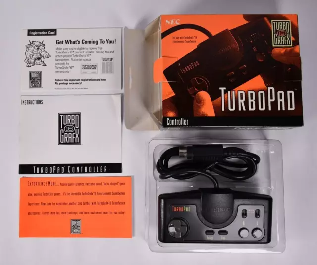 NEC Turbo Grafx 16 TurboPad Controller CIB Complete Minty Box! TurboGrafx TG16