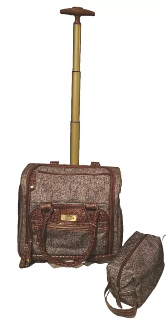 Samantha Brown 22" Croco Embossed Spinner Luggage & Small Travel Bag
