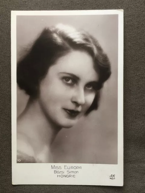 Miss Hungary" Bozsi Simon postcard - miss Europe 1929 contest