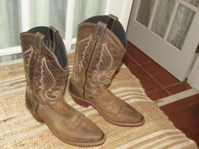 Abilene Women's Pull On Brown Leather Western Cowgirl Boots Size 8 M