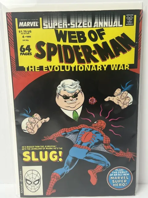 Web Of Spiderman Super Sized Annual #4 Marvel Comics 1988 Copper Age Boarded