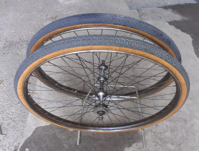 Coppia ruote 26" bici R freni bacchetta, marcate TRAROVI, cerchi in acciaio