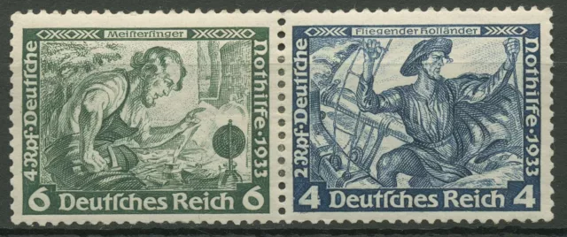 Deutsches Reich Zusammendrucke 1933 Nothilfe Wagner W 47 mit Falz