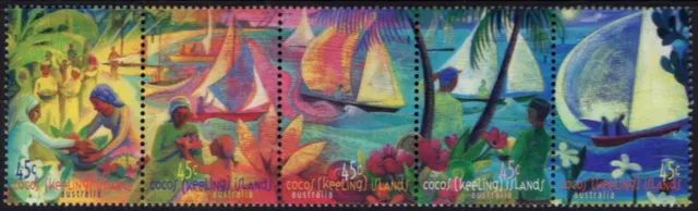 1999 Cocos (Keeling) Islands Jukong Boats Strip Of 5 Mint Never Hinged, Clean