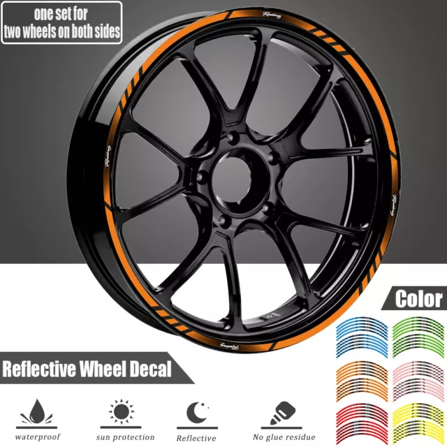 17" Wheel Rim Tape Decal Stripes Sticker for Honda Yamaha Kawasaki Suzuki Ducati