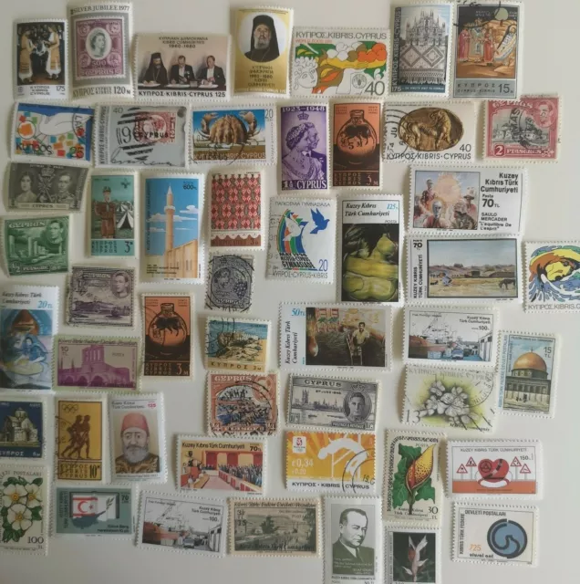 Cyprus Stamps Collection - 50 to 1200 Different Stamps