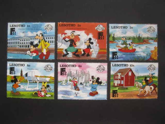 LESOTHO Briefmarken Micky Maus Walt Disney Comic 6 Werte postfrisch