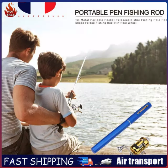 PORTABLE TELESCOPIC MINI Fishing Pole Pen Shape Fishing Rod w
