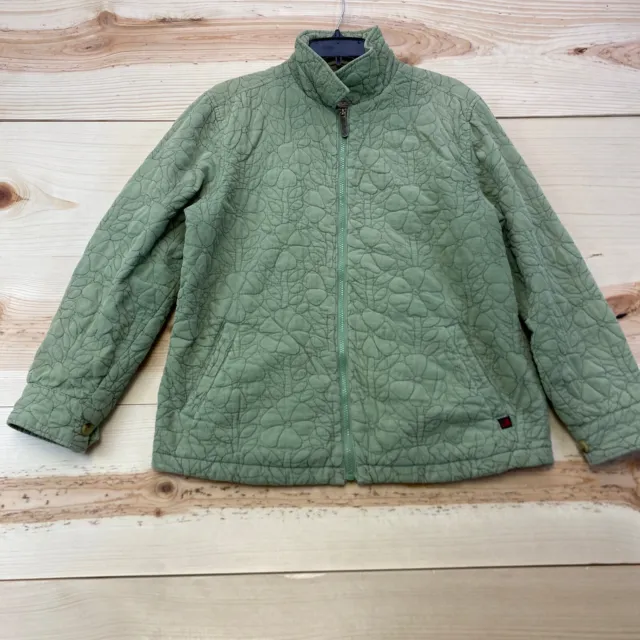 Woolrich Jacket Womens Medium Green Full Zip Coat Quilted Outdoors Ladies