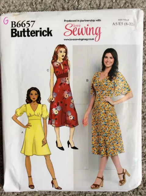 Butterick Sewing Pattern B6657 Dress x3 Womens Sizes 6–22