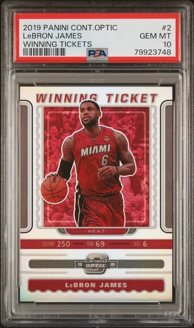 Lebron James 2019 Panini Contenders Optic Winning Tickets Silver Prizm Psa 10