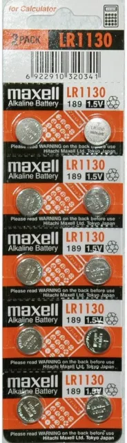 10 Maxell Lr1130 Ag10 189 L1131 389 V10Ga 1.5 V Battery