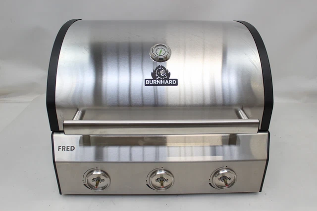 Burnhard 3-Brenner Gasgrill Fred Grill  Edelstahl klappbar UNVOLLSTÄNDIG