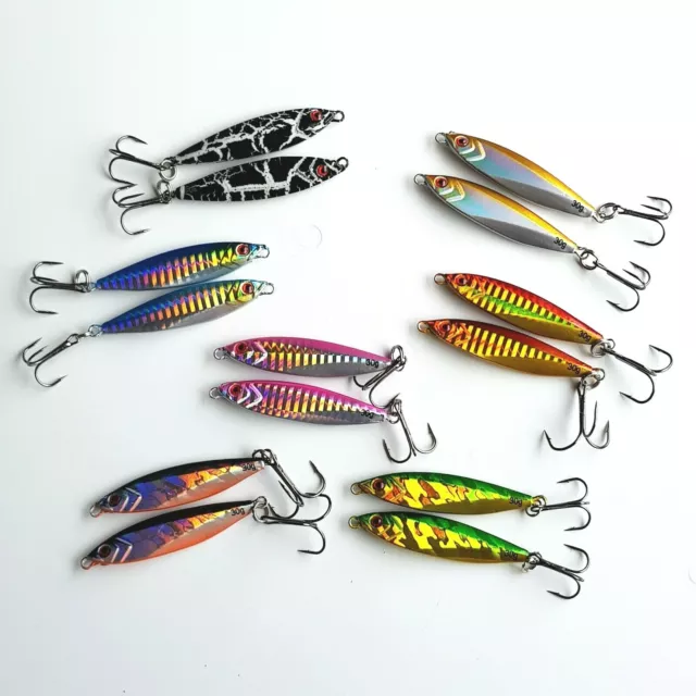 Mackerel spinners pike bass lures choice of 7 colors 30g each sea fishing tackle