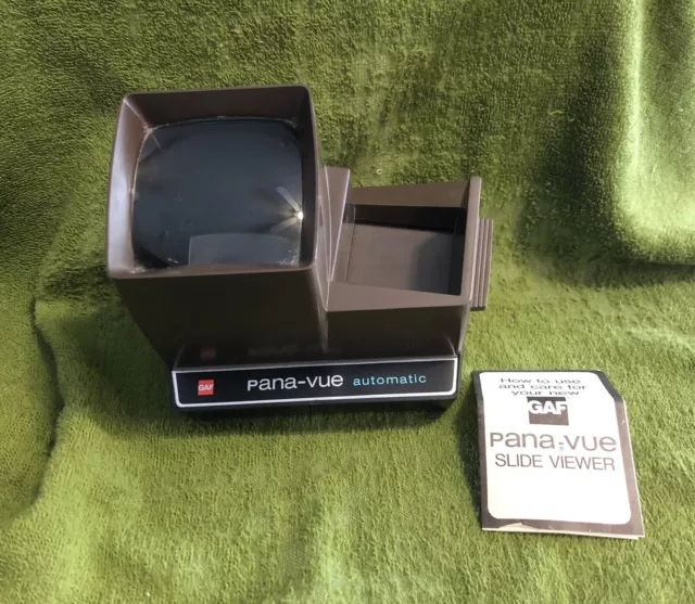 Vintage GAF Pana-Vue Automatic Lighted 2x2 Slide Viewer in Original Box Works