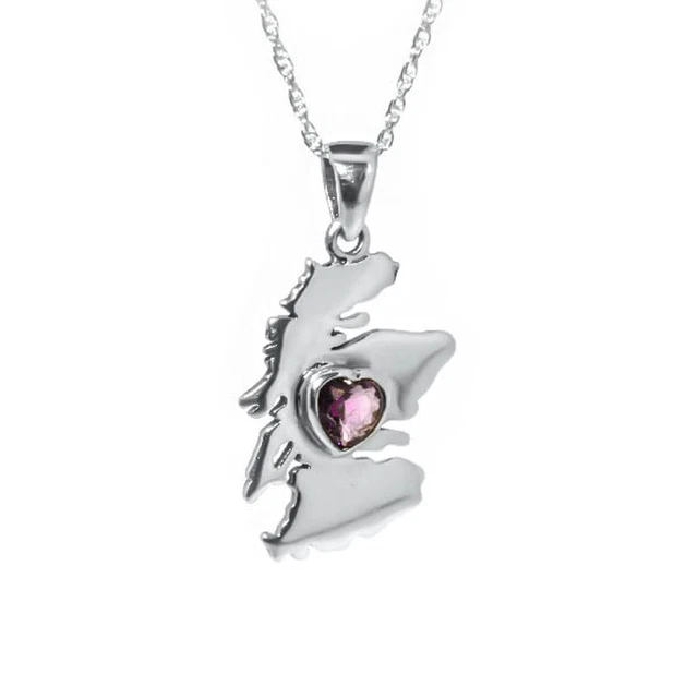 From the Heart of Scotland Silver Pendant with Amethyst colour stone
