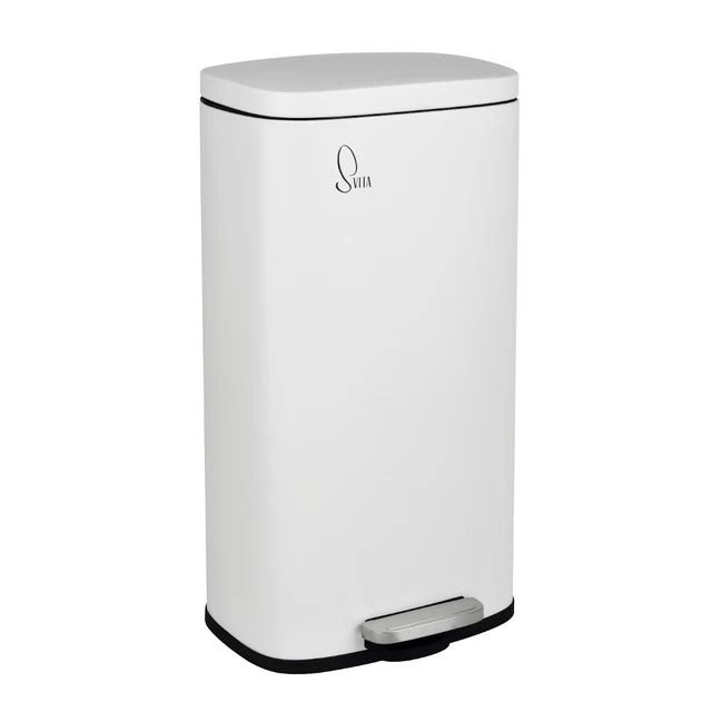 B-Ware Mülleimer weiß 30L Treteimer Abfallbehälter Softclose Deckel Mülltonne