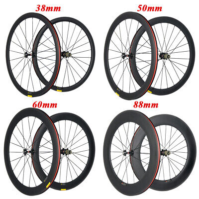 ULTRA leggero 38/50/60/88mm TUBOLARE al Carbonio Ruote 700C Full in fibra di carbonio Assale 