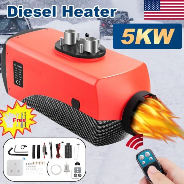 5KW 12V-24V Diesel Air Heater LCD Thermostat Remote For Truck Boat Car Trailer