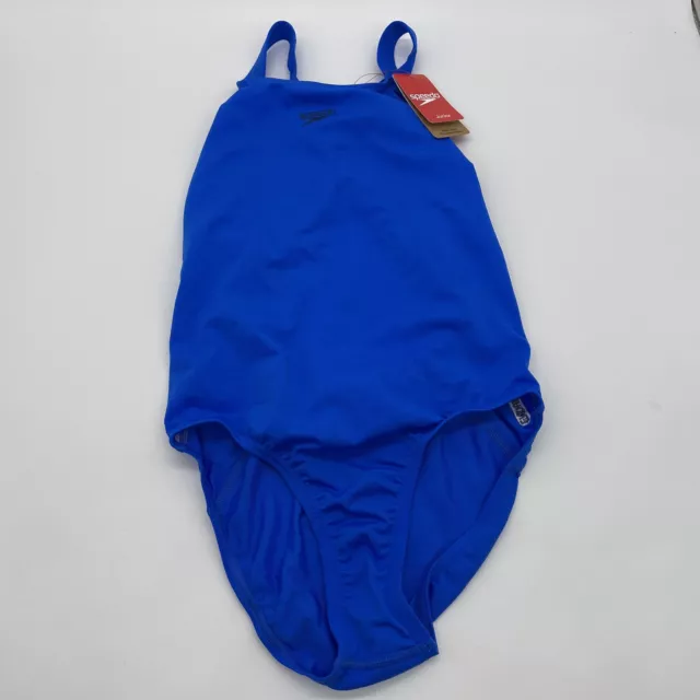 Speedo Endurance+ Medalist Badeanzug für Mädchen, Blau, 164 cm