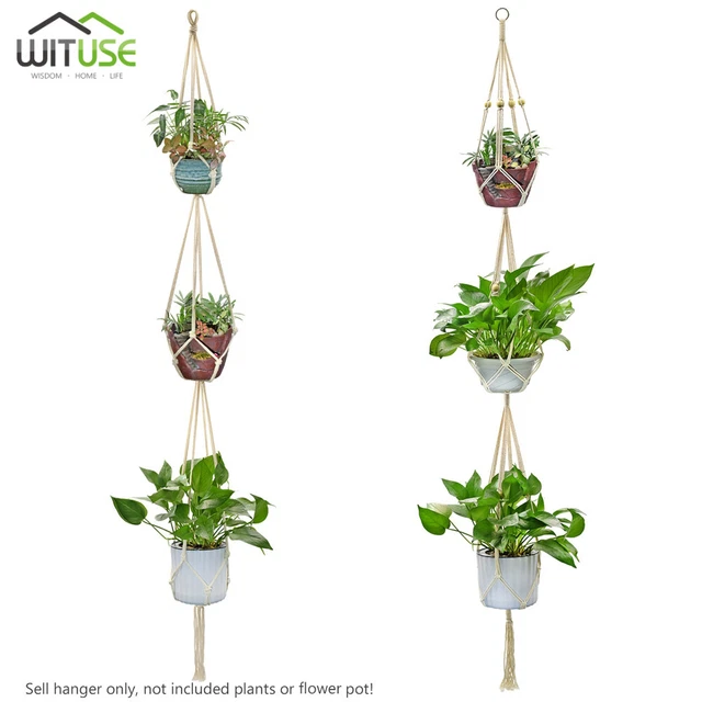 Drei Schichten Hängen Pflanzer Indoor Outdoor Blumen Pflanzenhalter Pflanzen A0