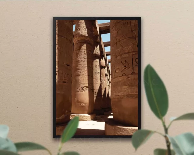 Shadows of Karnak, Luxor Framed Print, Canvas, Poster | Egypt | Egyptian Temple 2