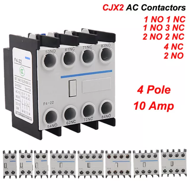 10 Amp Contactors AC Relays  4 Pole Din Rail Mount Normal Open/Normal Closed