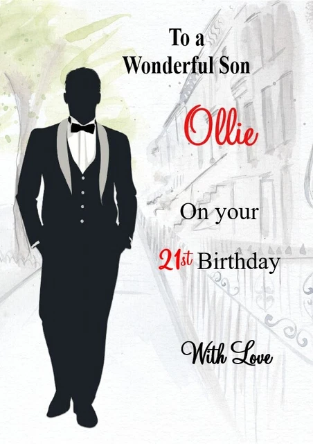 PERSONALISED BIRTHDAY CARD son grandson dad nephew brother 18th 21st ...