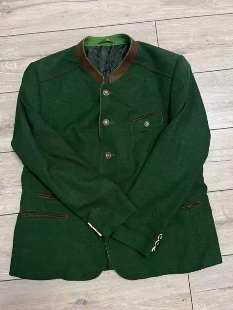 Men Kaiseralm Linen Trachten Oktoberfest Austria Loden National Jacket XL Blazer