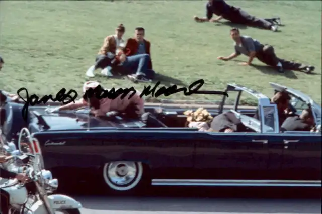 James Mason Moore Signed 4x6 Photo John F Kennedy Assassination Witness JFK Auto