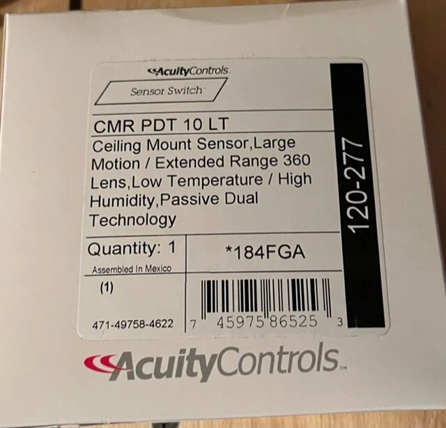 SENSOR SWITCH CMR PDT10 LT EXTENDED RANGE 360 Acuity Controls 110.