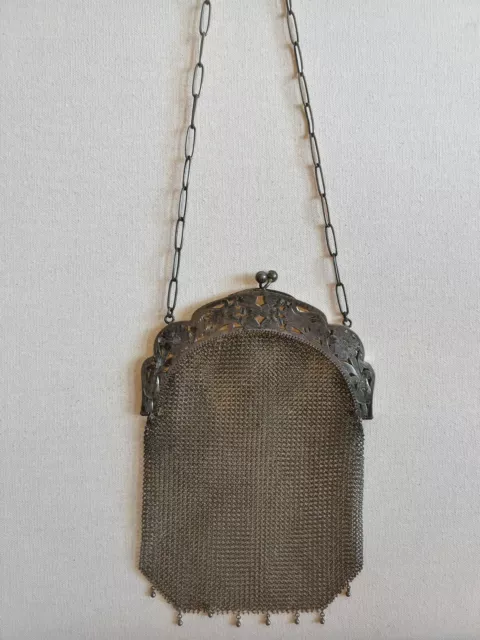 Antique Chainmail Purse Engraved 188