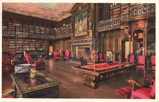 Postcard NC Asheville Biltmore Estate Library Posted 1946 Vintage PC G8240