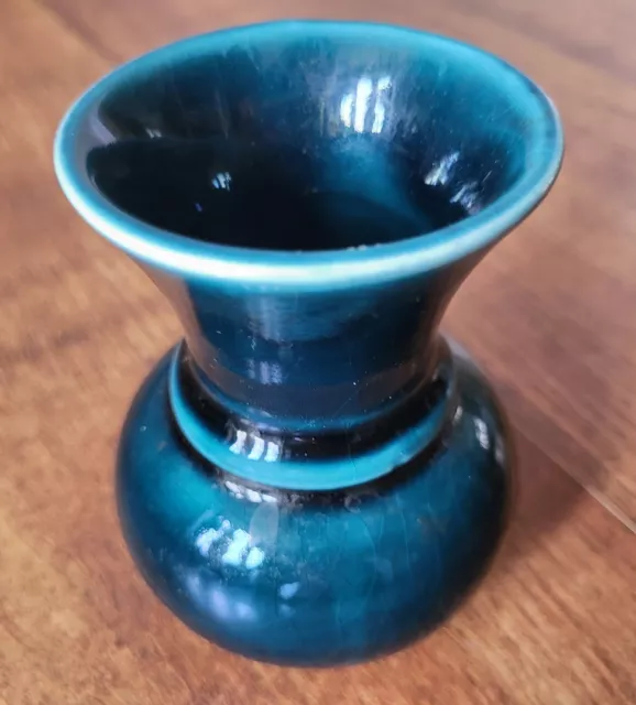 Vintage Prinknash Vase Teal. Mint Condition Unusual Colour. 4 inches tall 2