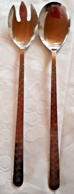Schönes Vintage/Retro Salatbesteck rostfrei,wahrsch.Edelstahl,2-tlg.,