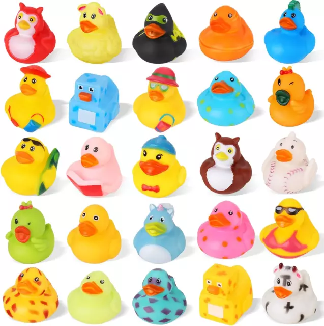 25 PCS Jeep Rubber Ducks in Bulk Assorted Duckies for Ducking Cruise Ducks