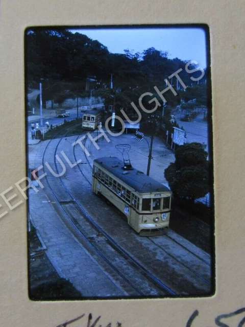 Original '62 Kodachrome Slide Japan Tokyo Trolley 1107 Street action      38U18