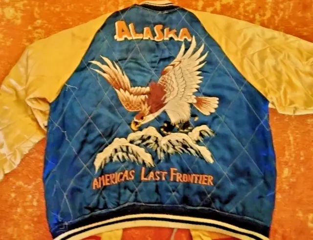 Alaska "The Last Frontier" Vintage Reversible Souvenir Quilted Jacket