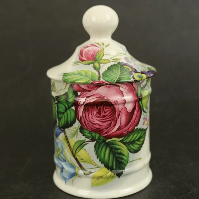 Hadida Bathroom Collection Floral Lidded Storage Pot Jar - James Kent  6 inches