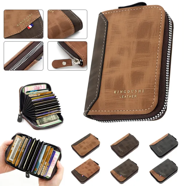 Mens RFID Blocking Leather Wallet Luxury Purse Credit Card Case Holder Security