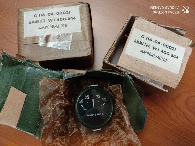 Manomètre Ampèremètre 50A Jeep Ward Diamond Militaire - Neuf Sous Emballage