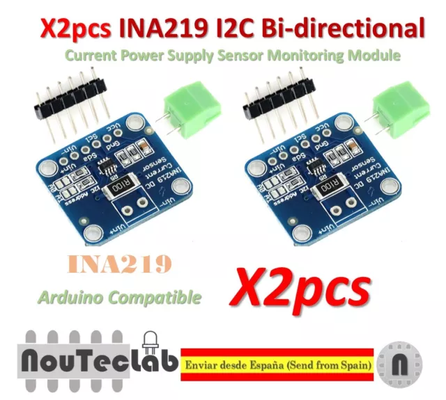 2pcs INA219 I2C Bi-directional Current Power Supply Sensor Monitoring Module